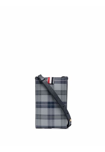 Thom Browne Borsa a tracolla con stampa tartan - Grigio