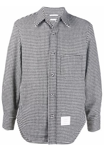 Thom Browne Giacca-camicia con motivo pied-de-poule - Nero