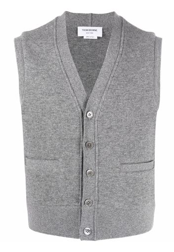 Thom Browne Cardigan smanicato - Grigio