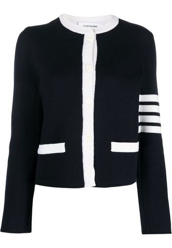 Thom Browne Cardigan con dettaglio a righe - Blu