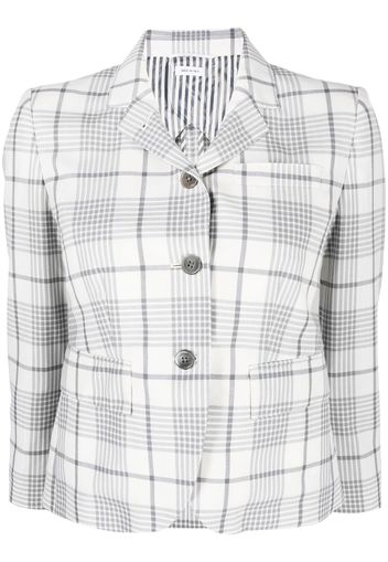 Thom Browne Blazer crop a quadri - Grigio