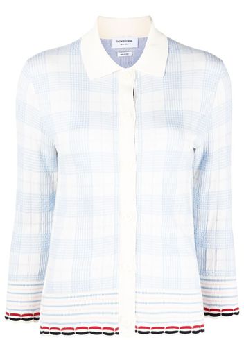 Thom Browne Cardigan a quadri - Bianco