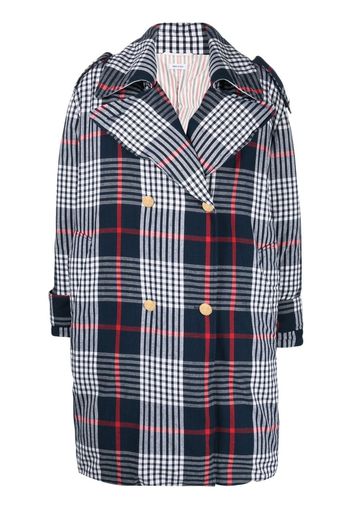 Thom Browne Cappotto doppiopetto a quadri - Blu