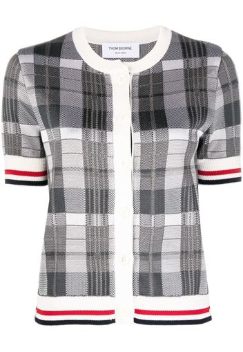 Thom Browne Cardigan a quadri - Grigio