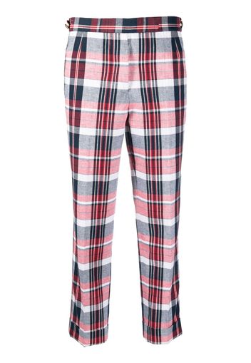 Thom Browne Pantaloni crop a quadri - Rosso