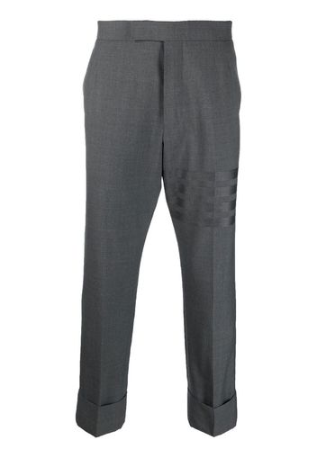 Thom Browne Pantaloni crop con stampa - Grigio