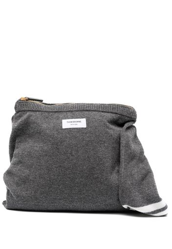 Thom Browne zip-up messenger bag - 035 MED GREY