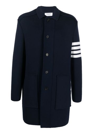 Thom Browne Cardigan lungo con dettaglio a 4 righe - Blu