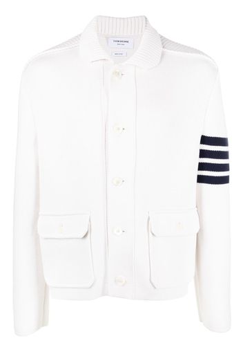 Thom Browne Cardigan con dettaglio a 4 righe - Bianco