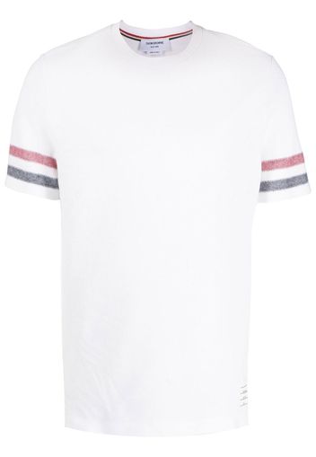 Thom Browne T-shirt a righe tricolore - Bianco