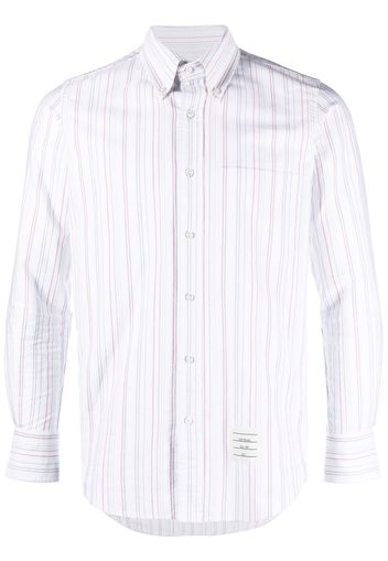 Thom Browne university-stripe long-sleeve shirt - Bianco