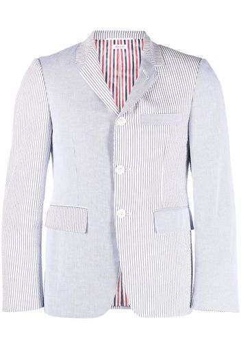 Thom Browne seersucker patchwork tailored blazer - Blu