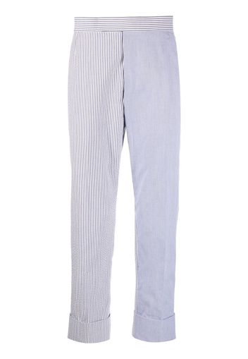 Thom Browne cropped seersucker trousers - Blu