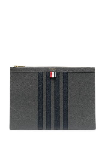 Thom Browne medium 4-Bar stripe document holder - Grigio