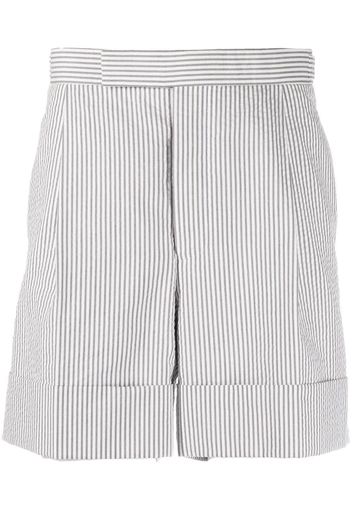 Thom Browne seersucker striped tailored shorts - Grigio