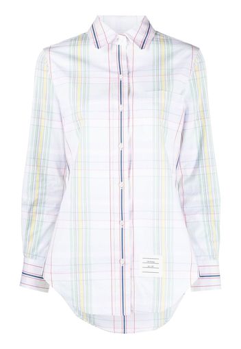 Thom Browne checked seersucker shirt - Bianco