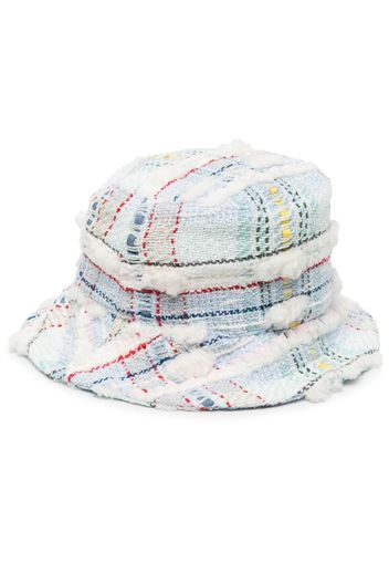 Thom Browne Madras pouf tweed bucket hat - Blu