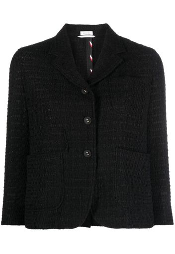 Thom Browne cropped sack sport tweed jacket - Nero