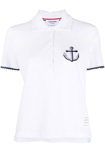 Thom Browne anchor-motif polo shirt - Bianco
