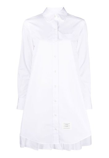 Thom Browne pleat-detail cotton shirtdress - Bianco