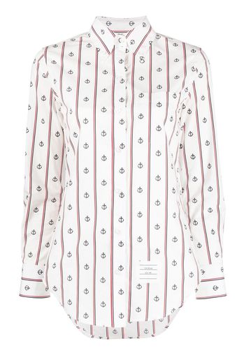 Thom Browne anchor-print cotton shirt - Toni neutri