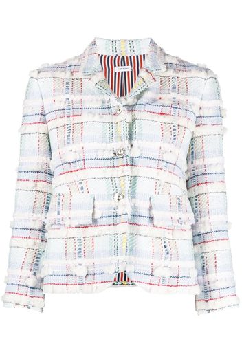 Thom Browne pouf tweed checked blazer - Bianco