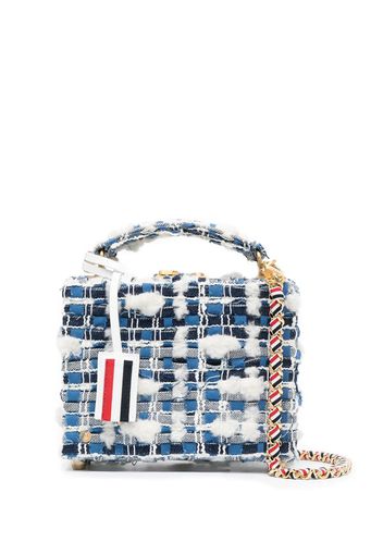 Thom Browne Borsa tote mini a quadri - Blu