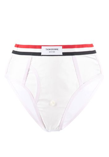 Thom Browne Slip con banda logo - Bianco