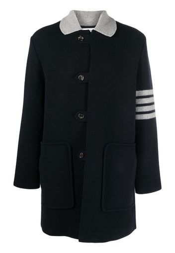 Thom Browne Cappotto con dettaglio a righe - Blu