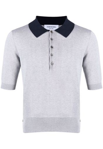 Thom Browne Polo con colletto a contrasto - Grigio