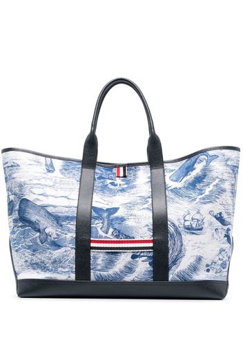 Thom Browne Borsa tote Tool media - Bianco