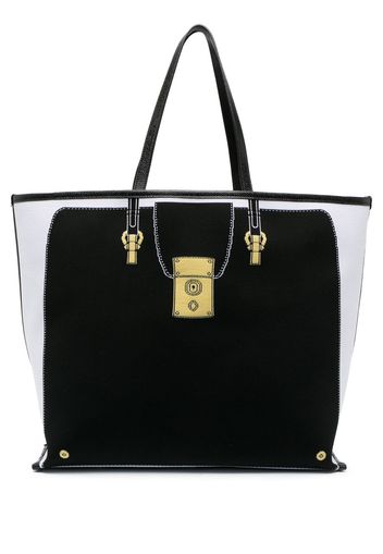 Thom Browne Borsa tote Mrs. Thom con effetto jacquard - Nero