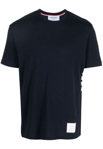 Thom Browne SHORT SLEEVE TEE IN WOOL JERSEY W/ ENG 4 BAR - 415 NAVY