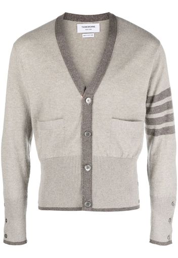 Thom Browne Cardigan con dettaglio a 4 righe - Grigio