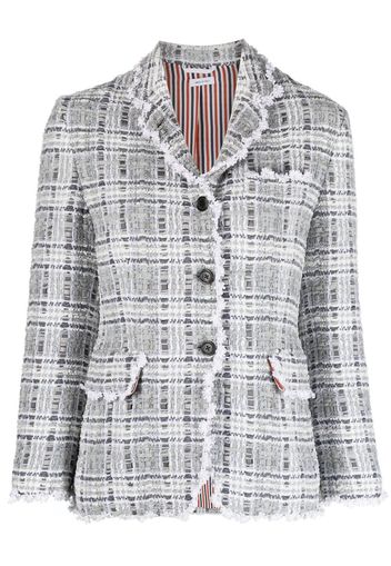 Thom Browne Blazer monopetto con bordo all'uncinetto - Grigio