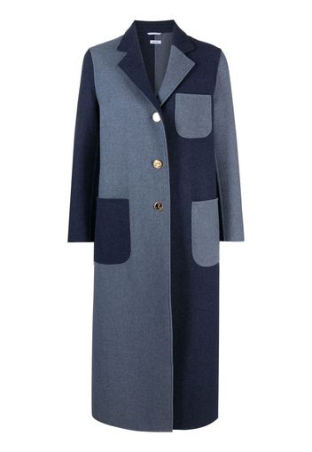 Thom Browne Cappotto monopetto con design color-block - Blu