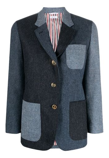 Thom Browne Blazer con design patchwork Donegal - Blu