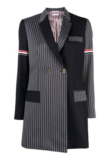 Thom Browne Blazer doppiopetto con design patchwork - Blu