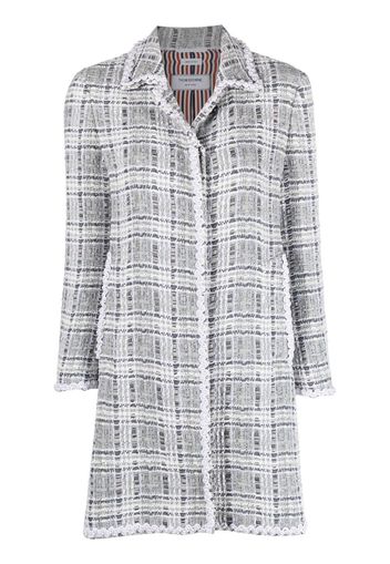 Thom Browne Cappotto in tweed con applicazione - Grigio