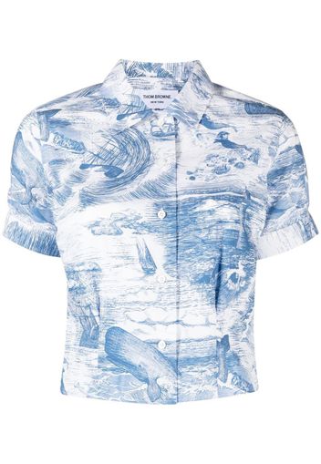 Thom Browne Camicia con stampa illustrazione - Bianco