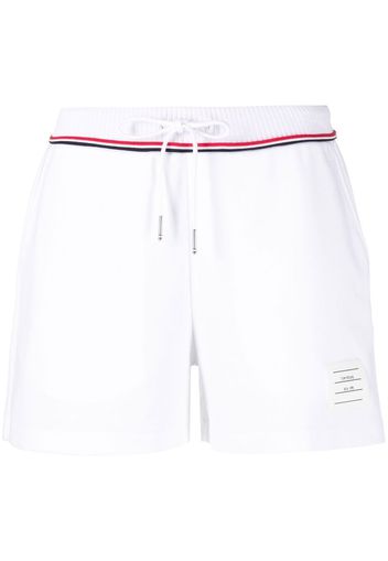 Thom Browne Shorts sportivi con applicazione - Bianco