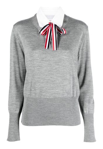 Thom Browne Maglione con nastro - Grigio