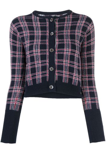 Thom Browne Cardigan crop Pow girocollo - Blu