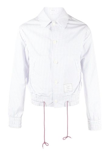 Thom Browne striped seersucker shirt jacket - Blu