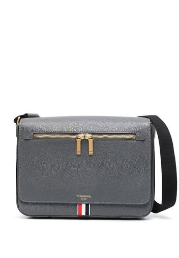 Thom Browne Borsa messenger con logo - Grigio