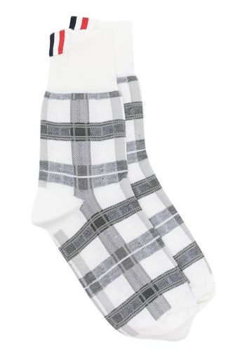 Thom Browne Calzini tartan - Bianco