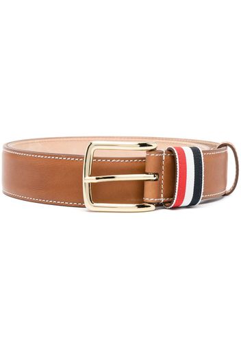 Thom Browne RWB-stripe leather belt - Marrone