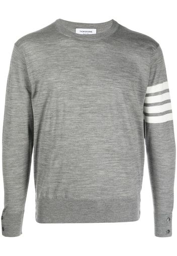 Thom Browne Maglione girocollo con dettaglio a 4 righe - 058 LIGHT GREY