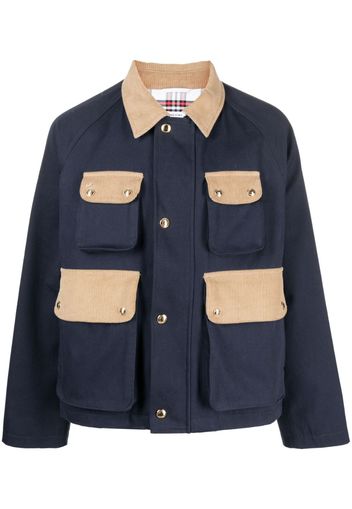 Thom Browne corduroy panelled shirt jacket - Blu