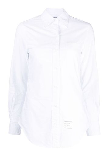 Thom Browne logo-patch cotton shirt - Bianco